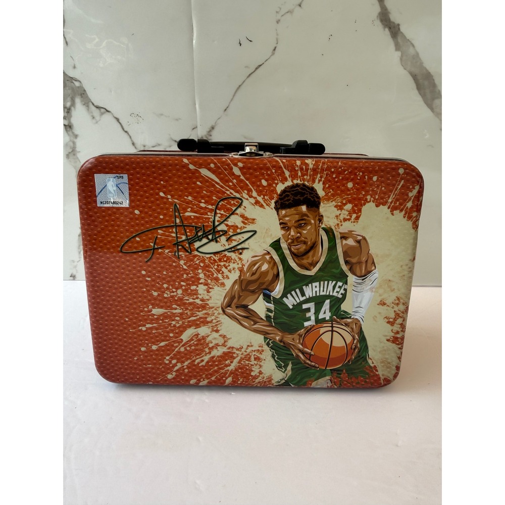 NBA Milwaukee Bucks Giannis Antetokounmpo Tin Lunch Box Basketball Collectible